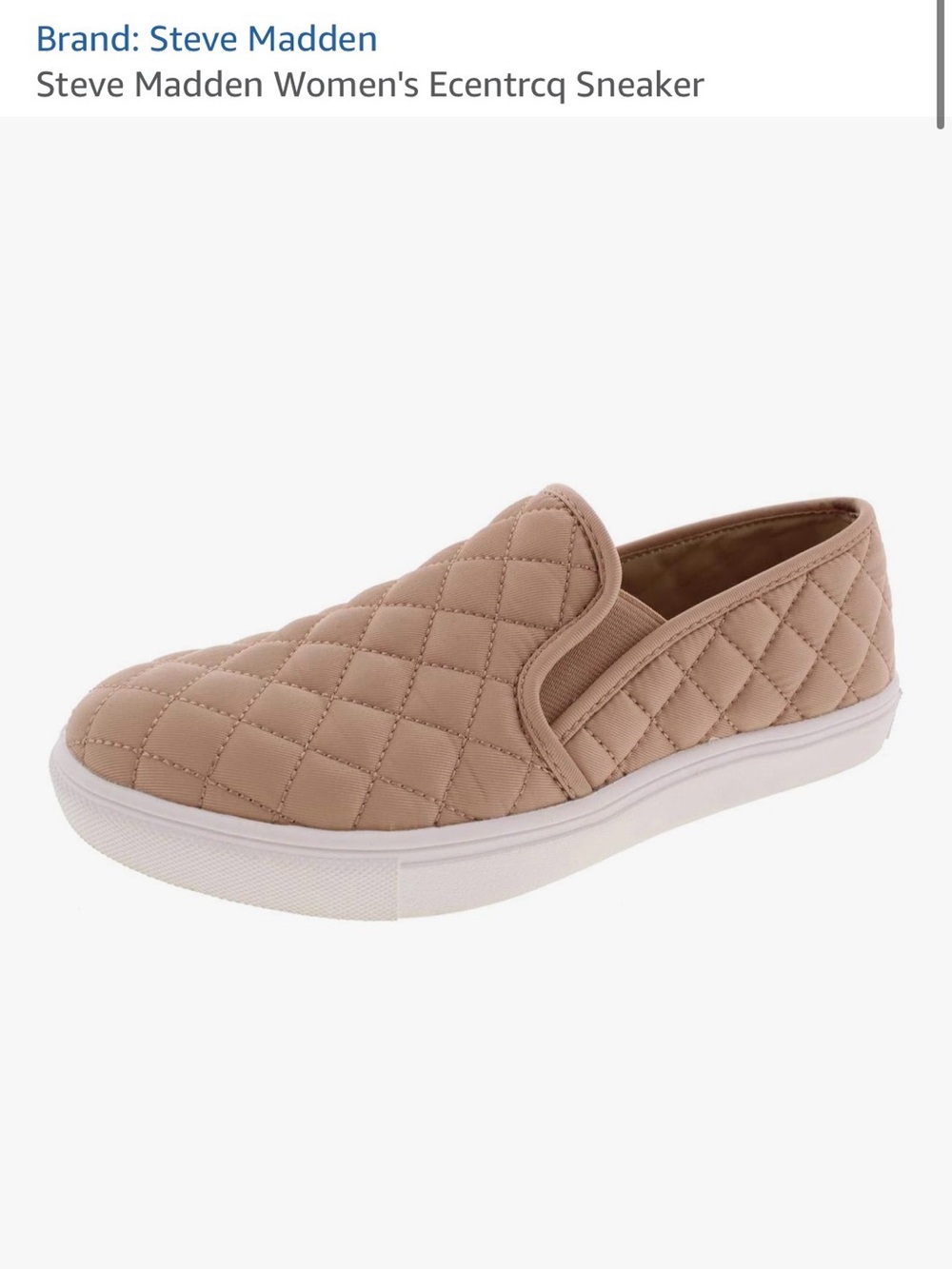 Steve Madden Quilted Slip-On Sneaker in Blush worn twice
